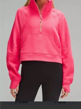 lululemon athletica Cropped Half-Zip Sweatshirt in Hot Pink